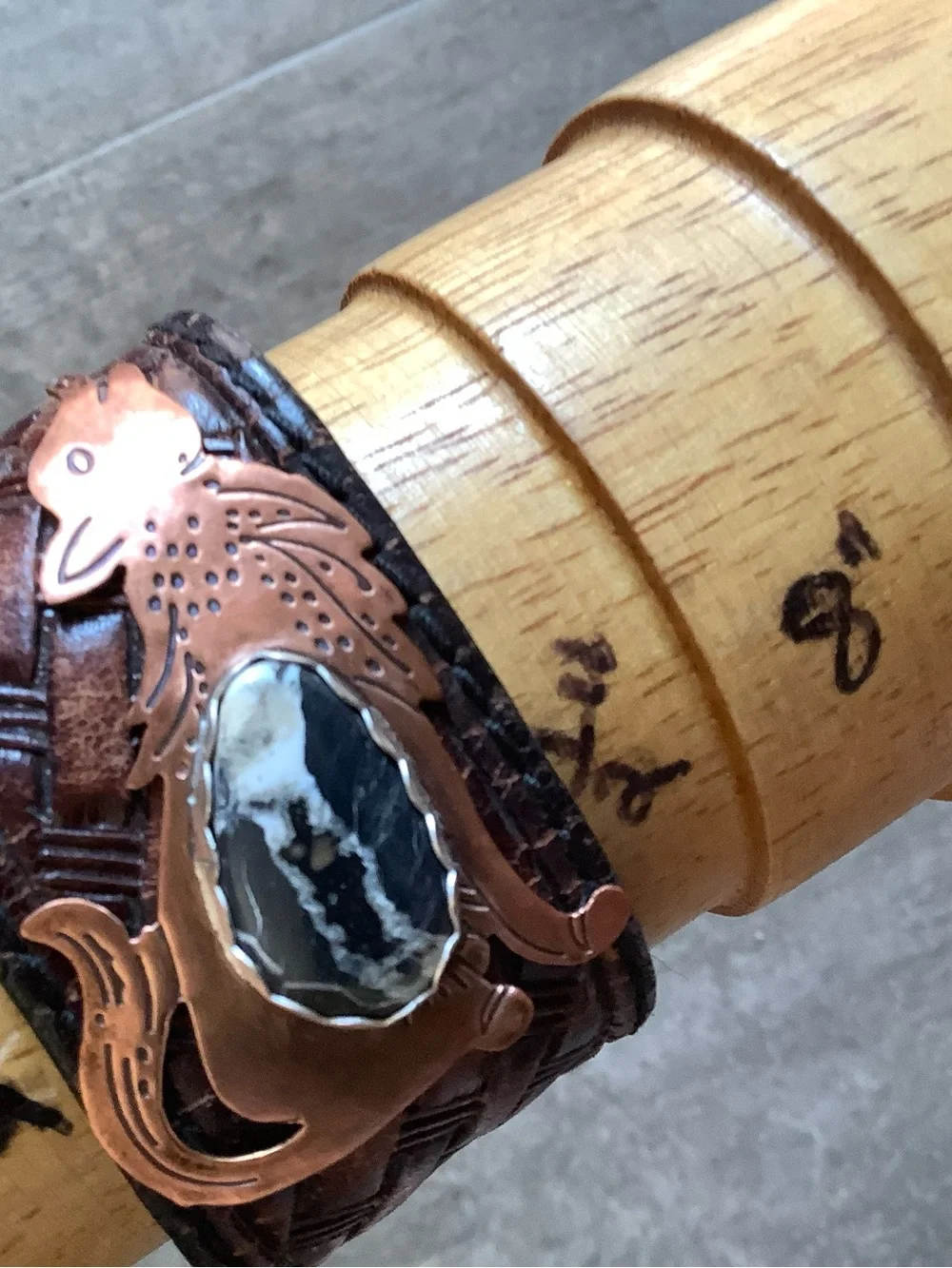 Copper Wolf /White Buffalo stone, adjustable